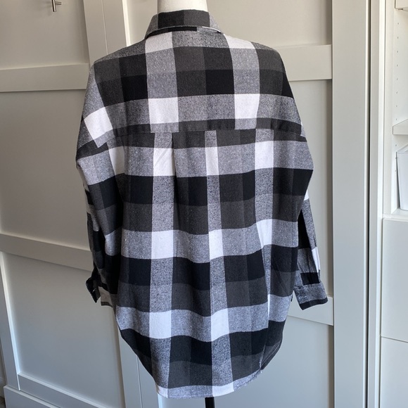 French Connection black and white gingham button up shirt - Picture 3 of 11